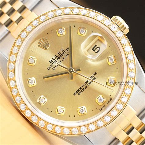 rolex datejust stainless steel and 18k yellow gold watch